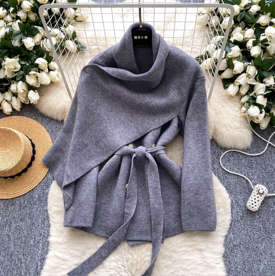 Korean Style Tweed Cape Coat