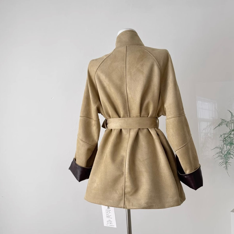 Vintage Stand Collar Trench Coat