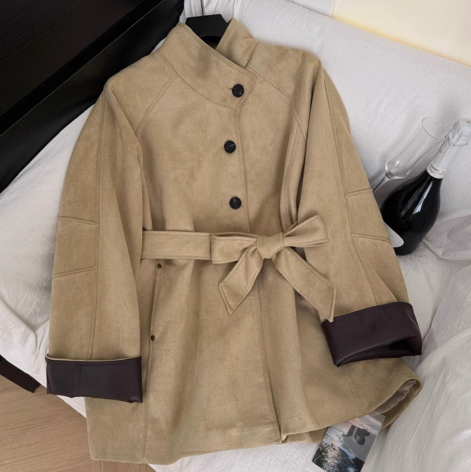Vintage Stand Collar Trench Coat