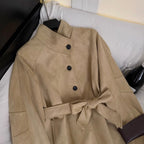 Vintage Stand Collar Trench Coat