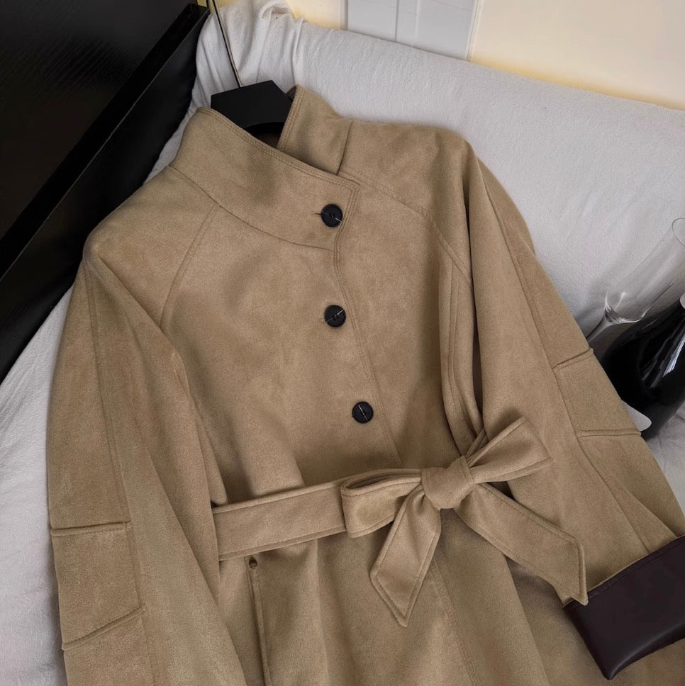 Vintage Stand Collar Trench Coat