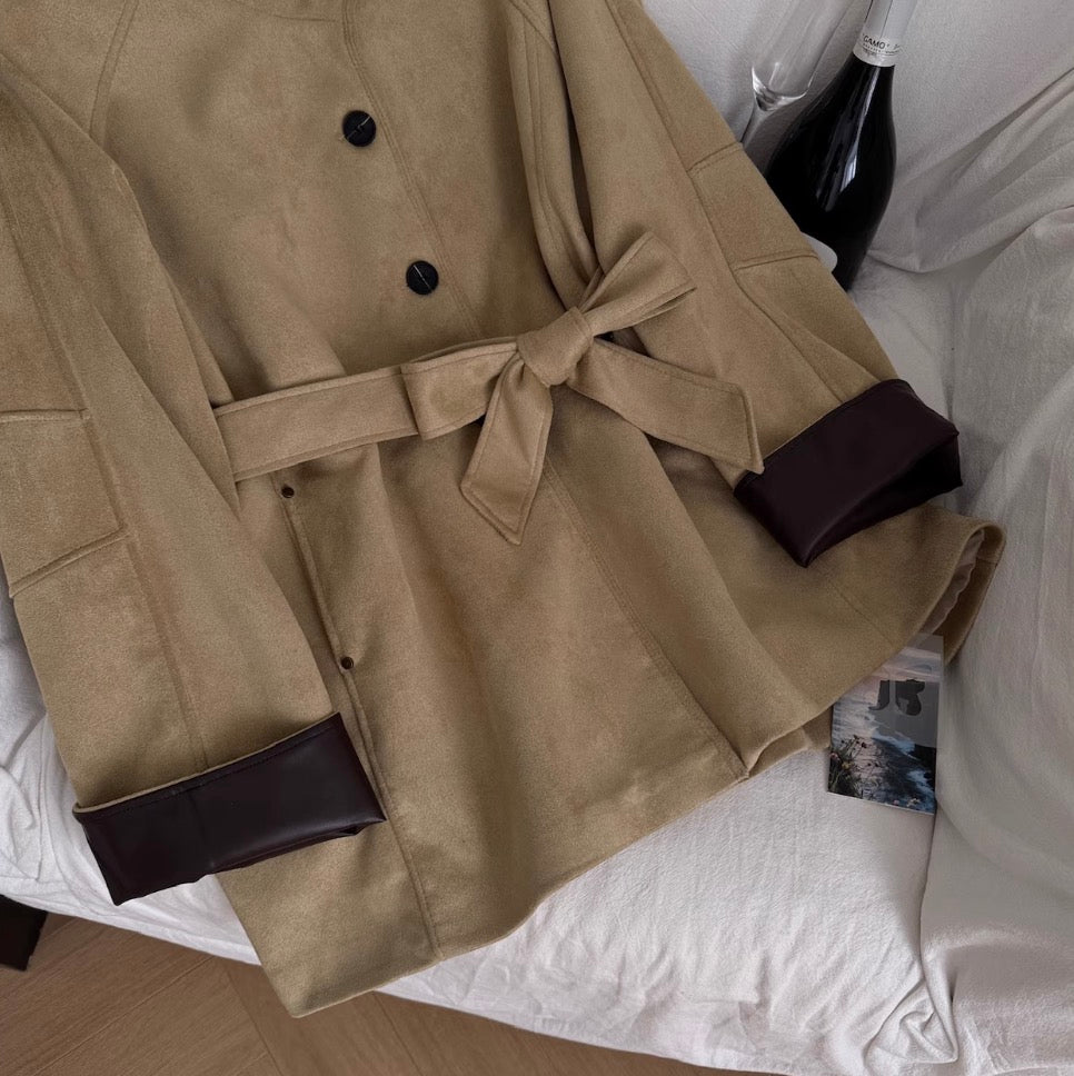 Vintage Stand Collar Trench Coat