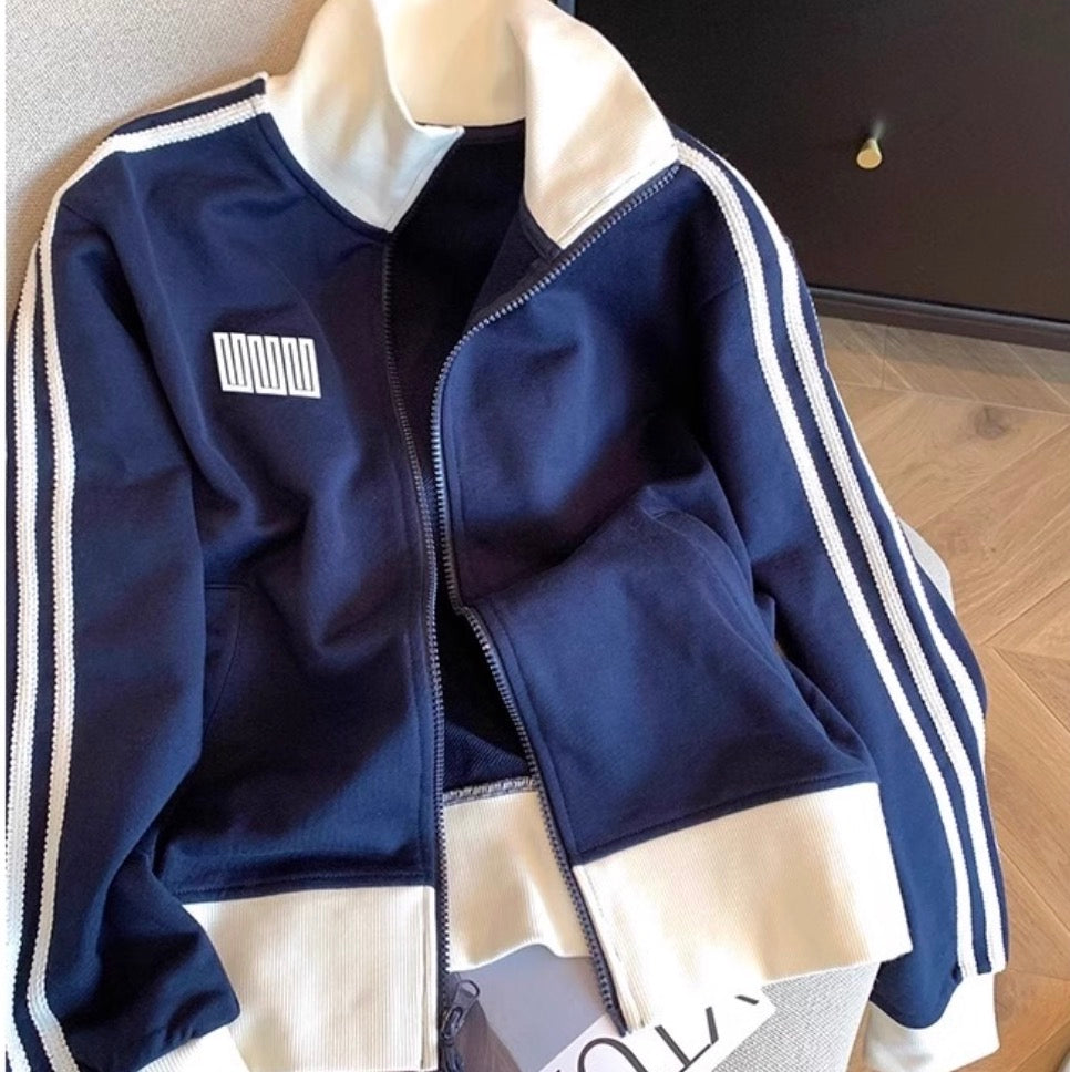 Color-blocking Patchwork Baseball Jacket