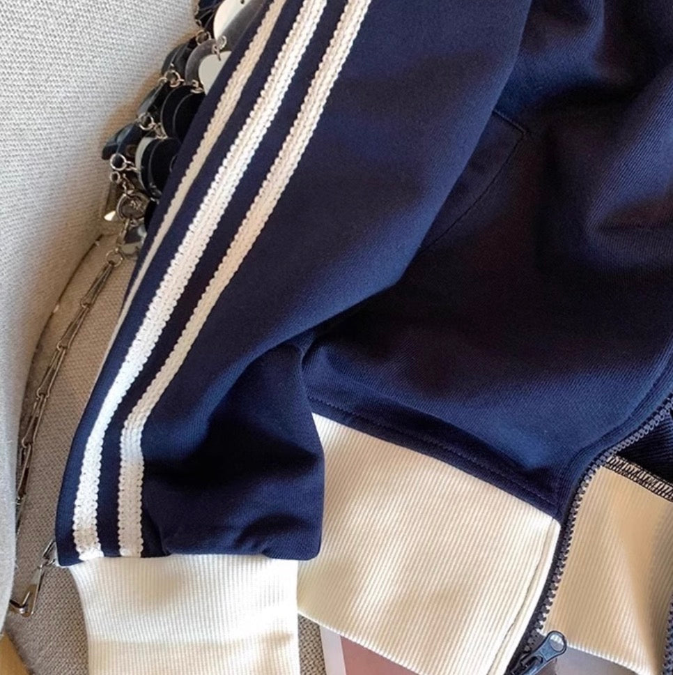 Color-blocking Patchwork Baseball Jacket
