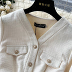 V-neck Mesh Patchwork Elegant Dress