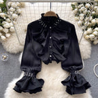 Courtly Beaded Ruffled Shirt