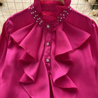 Courtly Beaded Ruffled Shirt