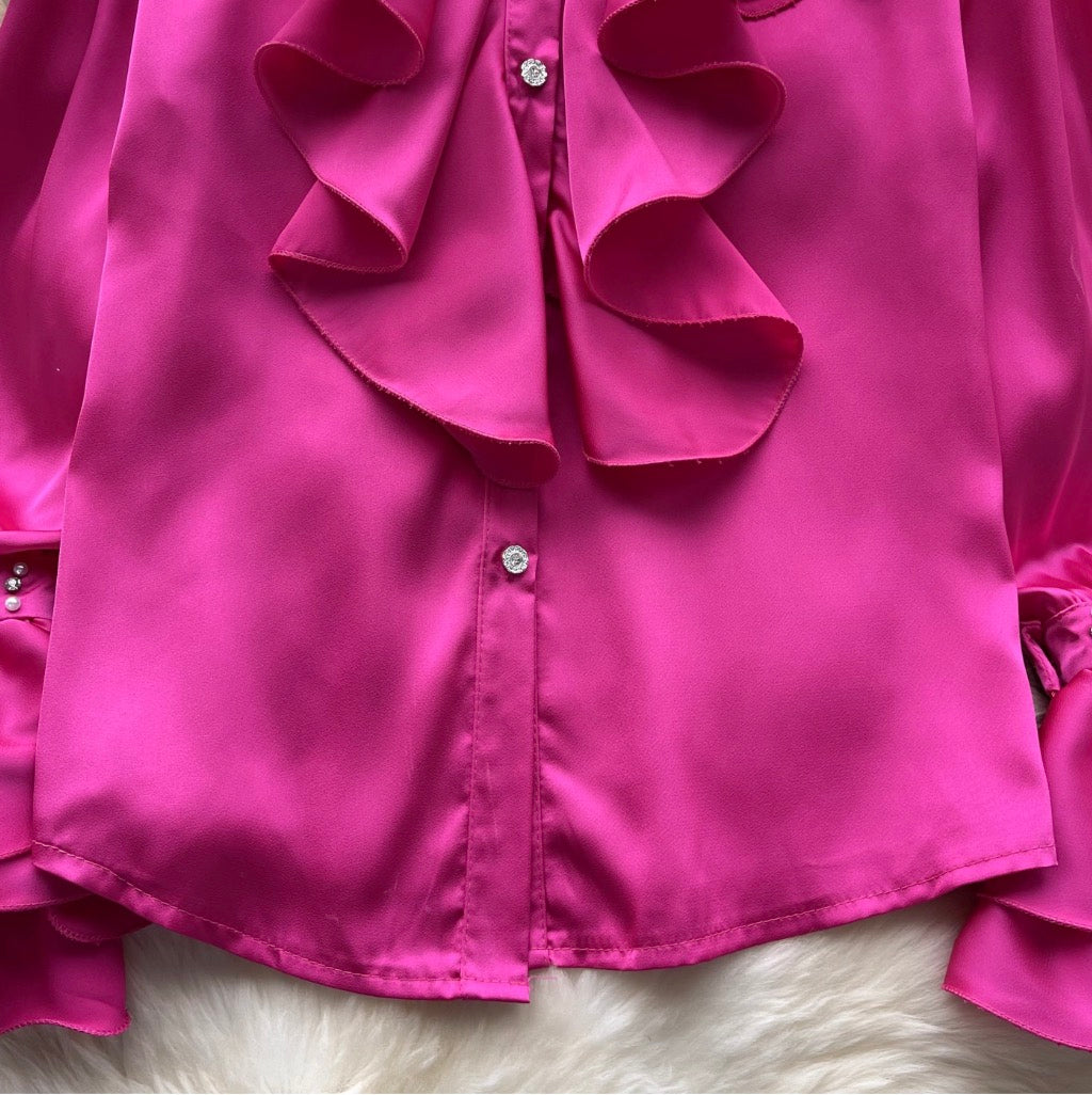 Courtly Beaded Ruffled Shirt