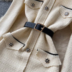 French Style Sweater Dress with Belt