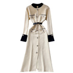 French Style Sweater Dress with Belt