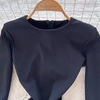 Niche Knotted Black Velvet Dress