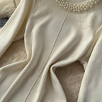Color-blocking Ruffled Knitted Dress