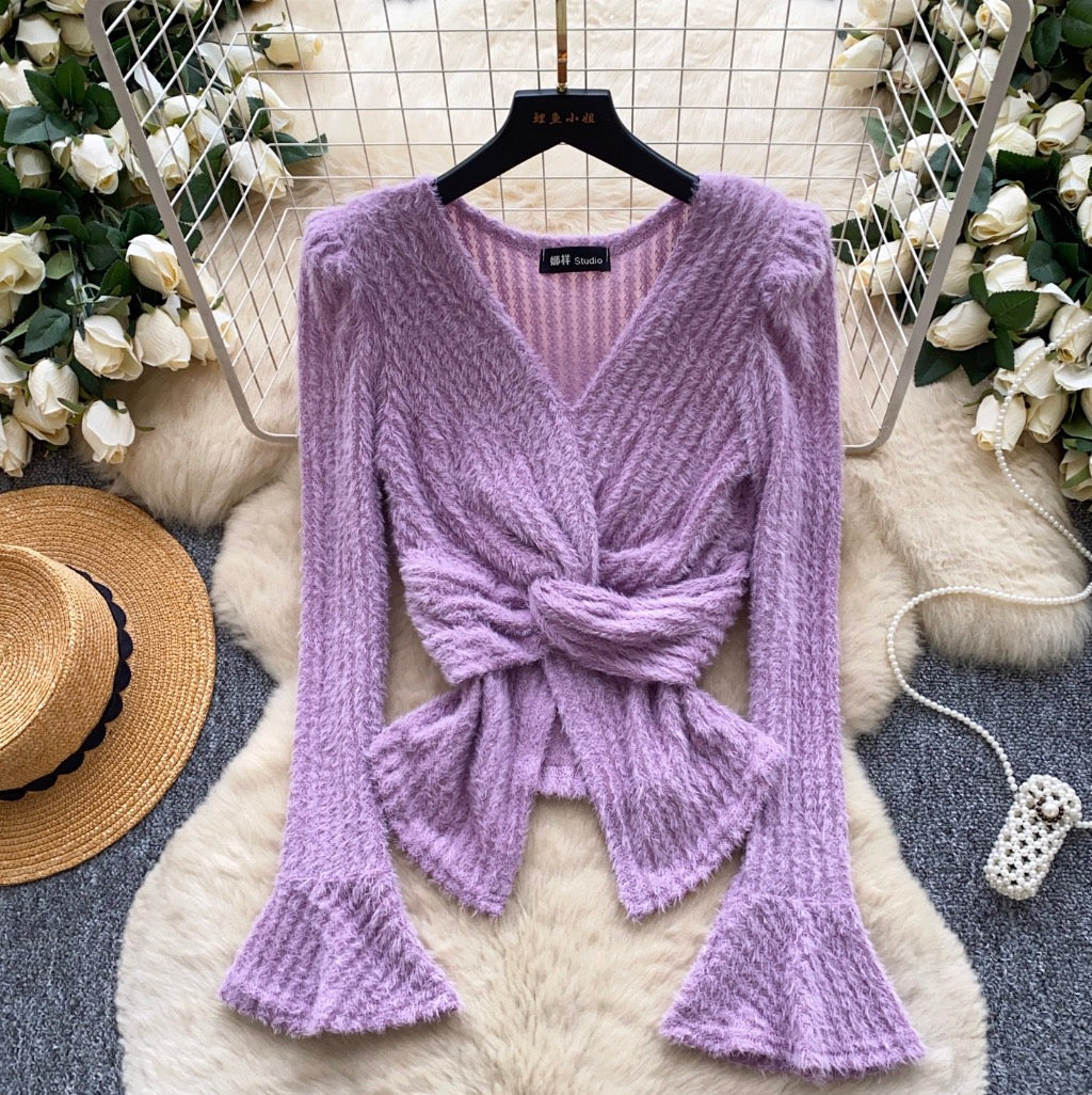 Vintage Knotted Slim-fit Knitwear