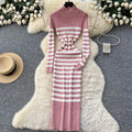 Chic Color-blocking Knit Dress