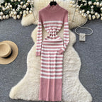 Chic Color-blocking Knit Dress