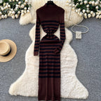 Chic Color-blocking Knit Dress