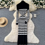 Chic Color-blocking Knit Dress