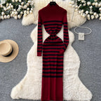 Chic Color-blocking Knit Dress