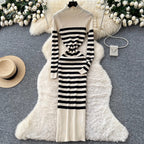 Chic Color-blocking Knit Dress