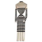 Chic Color-blocking Knit Dress