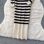 Chic Color-blocking Knit Dress