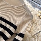 Chic Color-blocking Knit Dress