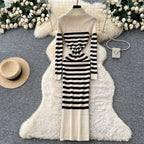 Chic Color-blocking Knit Dress