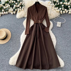 Premium V-neck Patchwork Dress