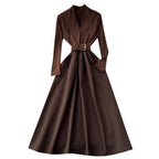 Premium V-neck Patchwork Dress