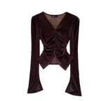Vintage Pleated Suede Bottoming Top
