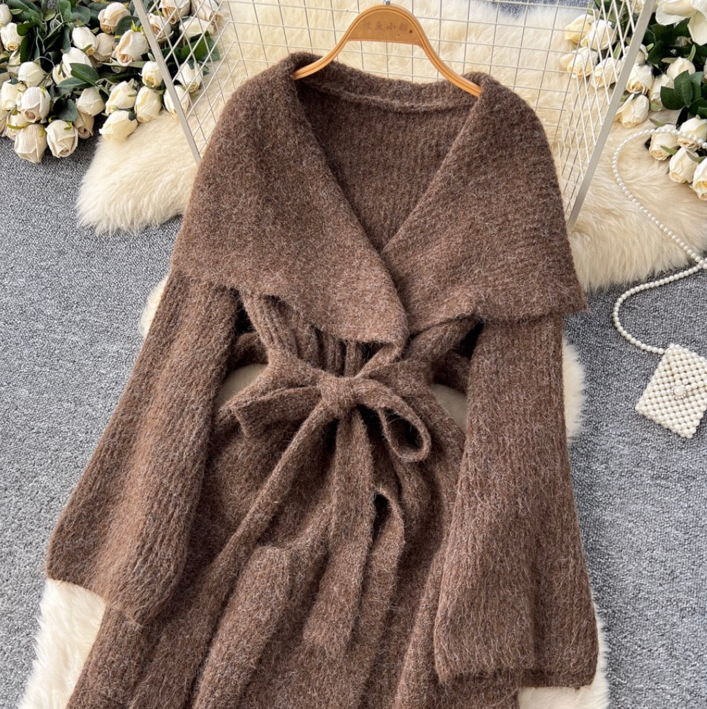 High-end Thermal Solid Color Cardigan