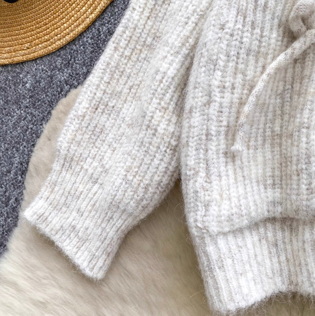 Casual Bow-tie Hooded Thermal Cardigan