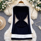 Color-blocking Patchwork Knitted Dress