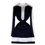 Color-blocking Patchwork Knitted Dress