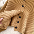 Bat-sleeve Cardigan & Skirt 2Pcs
