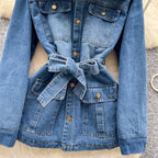 Vintage Furry Collar Denim Jacket