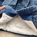 Vintage Furry Collar Denim Jacket