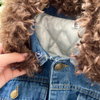 Vintage Furry Collar Denim Jacket