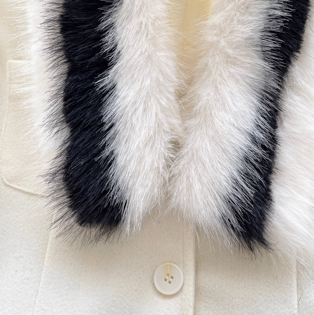 Black & White Furry Tweed Jacket