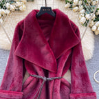 V-neck Lapeled Thermal Coat