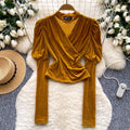 V-neck Halter Velvet Bottoming Top