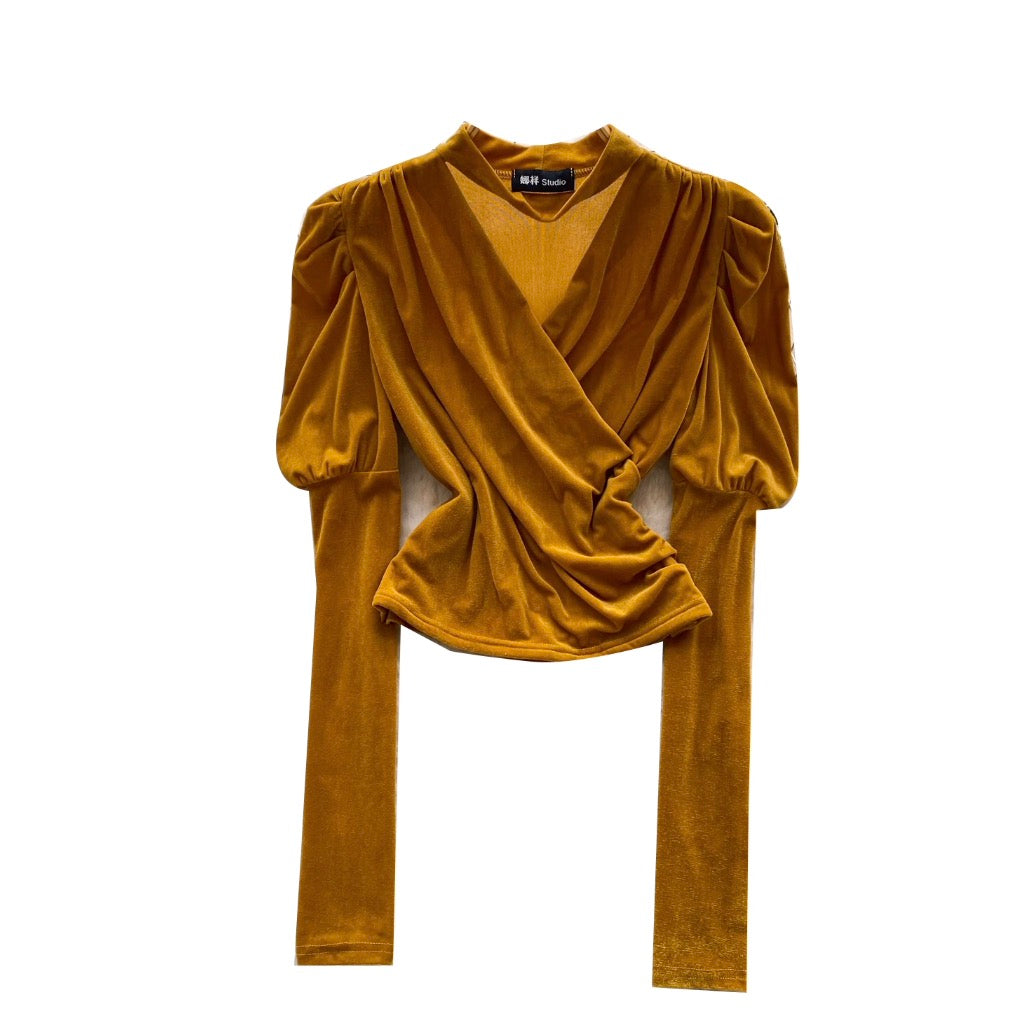 V-neck Halter Velvet Bottoming Top
