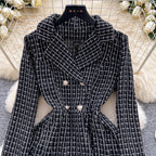Vintage Suit Collar Tweed Dress