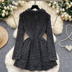 Vintage Suit Collar Tweed Dress
