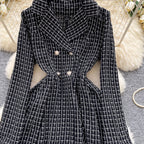 Vintage Suit Collar Tweed Dress