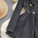 Vintage Suit Collar Tweed Dress