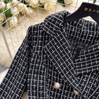 Vintage Suit Collar Tweed Dress