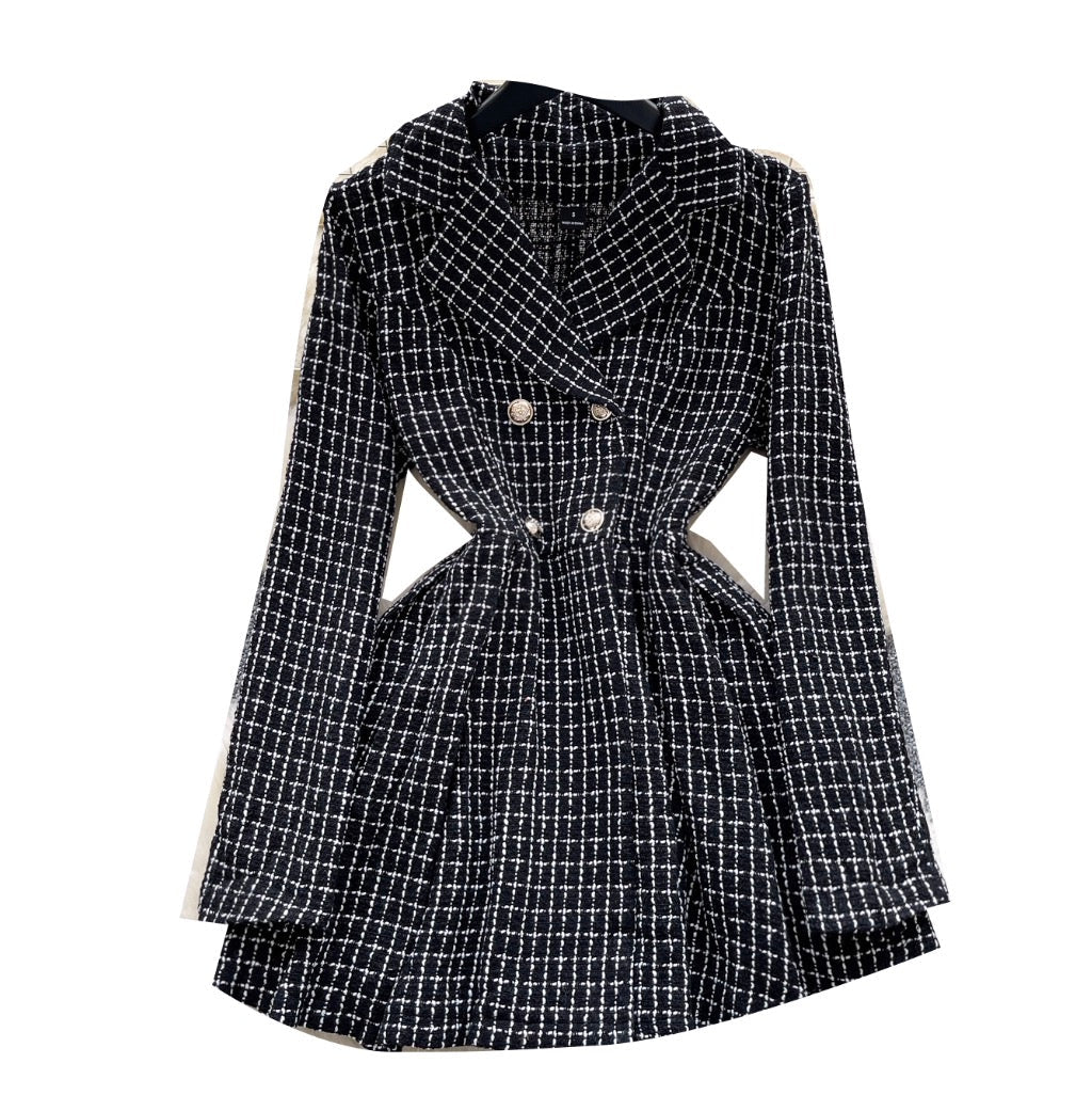 Vintage Suit Collar Tweed Dress