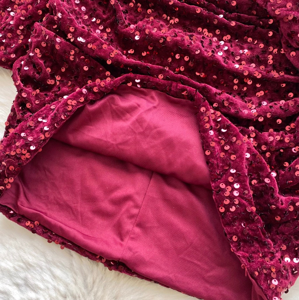 Glossy Sequined Suede Dress