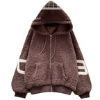 Chic Monogrammed Hooded Labmwool Jacket